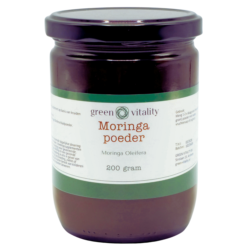 Moringa poeder in glazen pot 200 gram Green Vitality